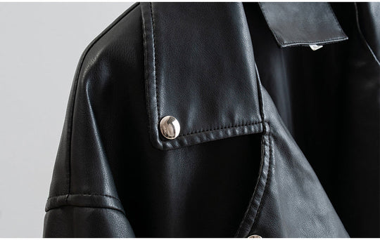 Heidi-Mode | PU-Leder Lange Moto Jacken mit Gürtel