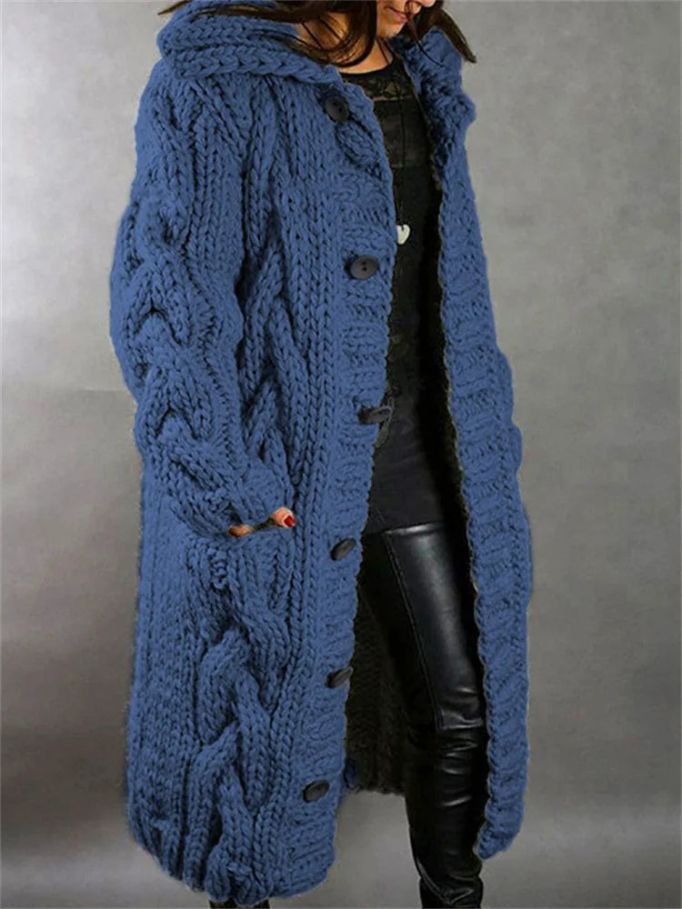 Heidi-Mode | Gemütliche Strickjacke mit Kapuze für Damen