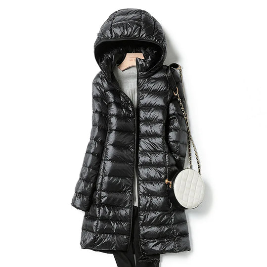 Heidi-Mode | Leichte Damen Daunenjacke mit Abnehmbarer Kapuze