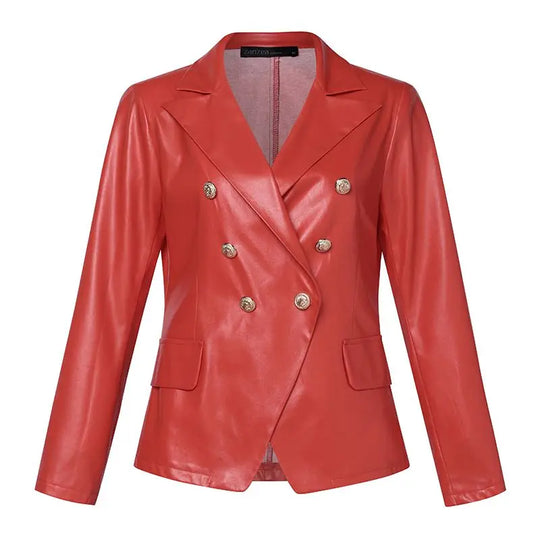Heidi-Mode | Lederblazer Mit Doppelter Knopfleiste