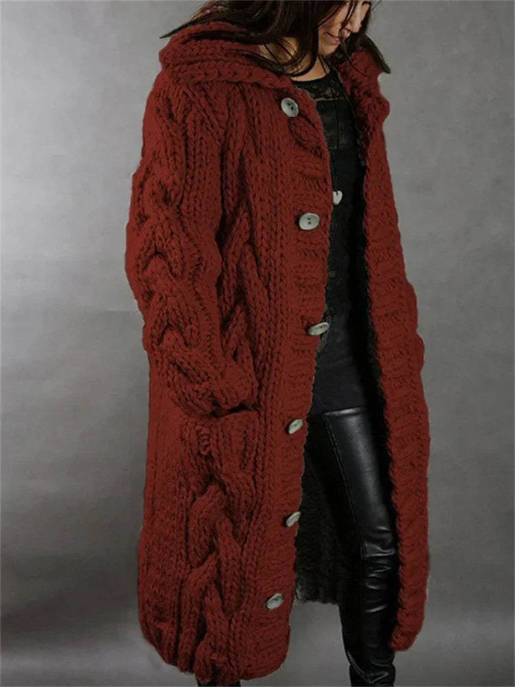 Heidi-Mode | Gemütliche Strickjacke mit Kapuze für Damen