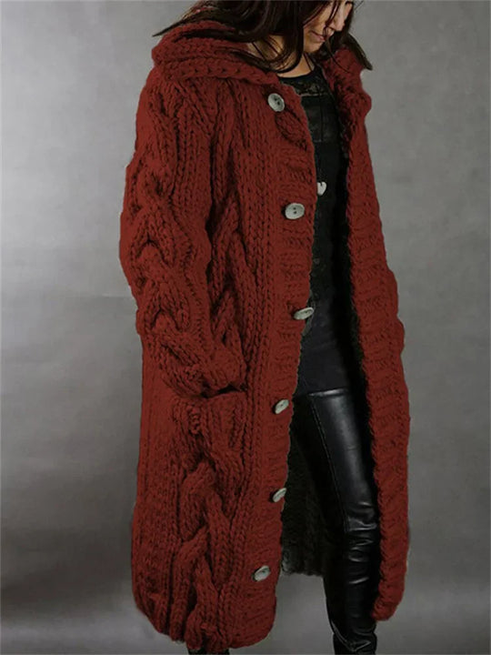 Heidi-Mode | Gemütliche Strickjacke mit Kapuze für Damen