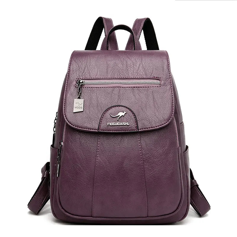 Heidi-Mode | Diebstahlsicherer Lederrucksack mit Großem Fassungsvermögen für Damen