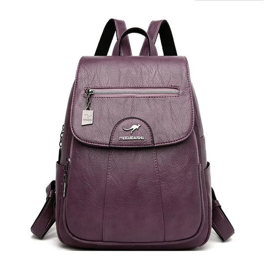 Heidi-Mode | Diebstahlsicherer Lederrucksack mit Großem Fassungsvermögen für Damen