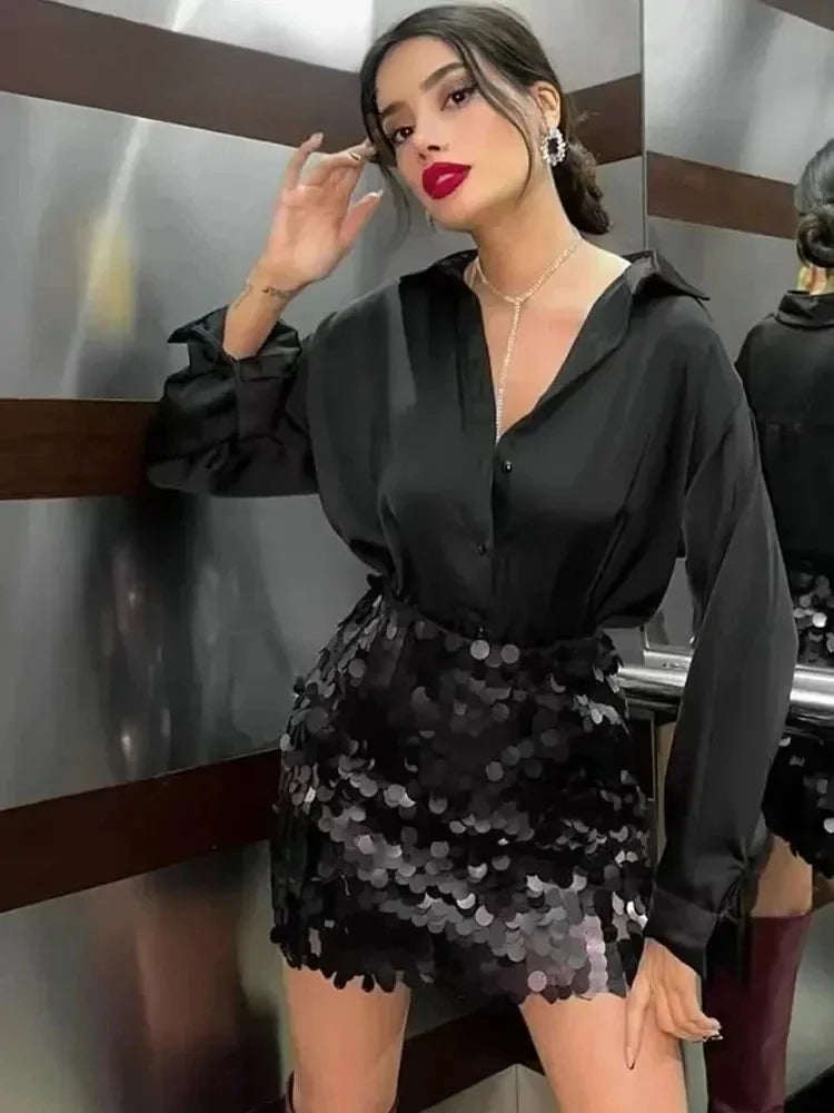 Heidi-Mode | Sexy Pailletten-Minirock für Partys