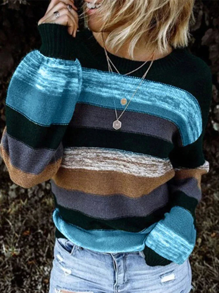 Gestreifter Strickpullover