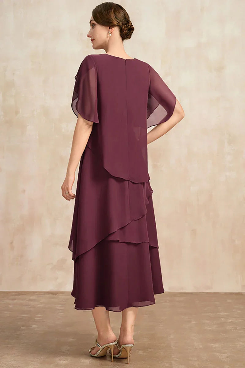 Heidi-Mode | Plus Size Gestuftes Midi Kleid