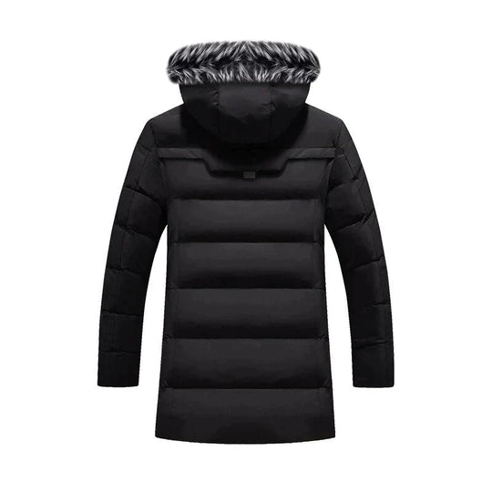 Heidi-Mode | Herren Winter Lange Parka - Flauschiger Besatz Kapuzen Design