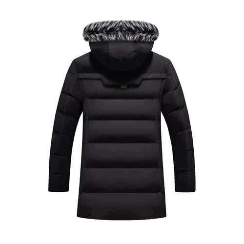Heidi-Mode | Herren Winter Lange Parka - Flauschiger Besatz Kapuzen Design