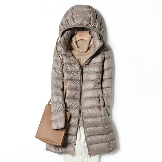 Heidi-Mode | Leichte Damen Daunenjacke mit Abnehmbarer Kapuze