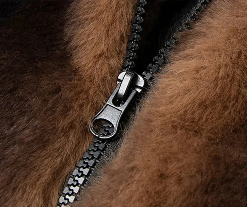 Heidi-Mode | Synthetischer Pelzmantel für Herren im Luxus-Stil