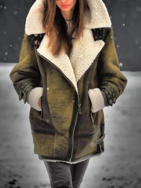 Heidi-Mode | Damen Wildleder Sherpa Jacke