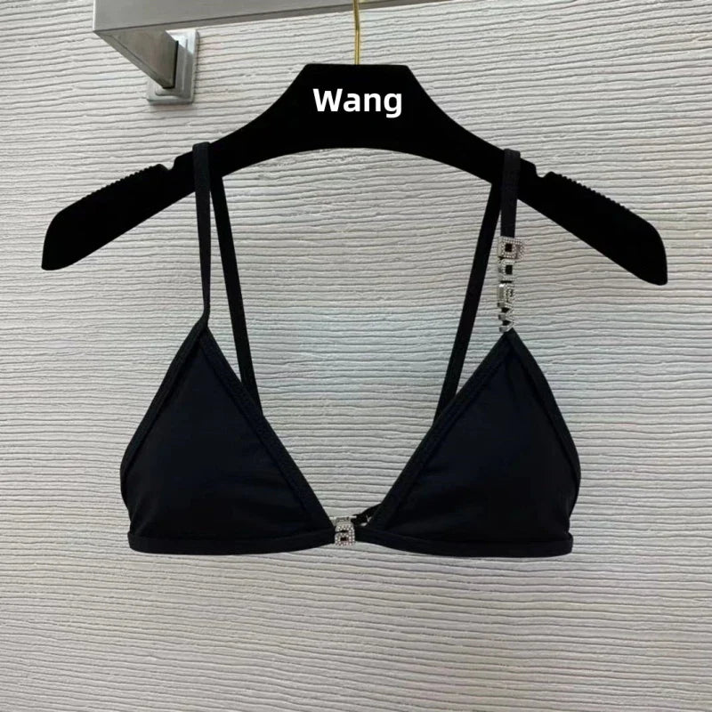 Heidi-Mode | Neuer Rhinestone Buchstaben Wang Strand Bikini Luxus Markendesigner Y2K Mode Sexy Frauen Strand Bikini Duo Set