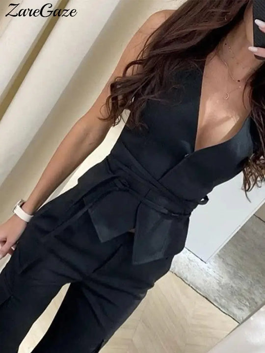 Heidi-Mode | Elegant Chic Schnür V-Ausschnitt Damen Weste Solid Dünn Ohne Ärmel Tops Female Frühling Sommer Mode Sexy Dame Streetwear