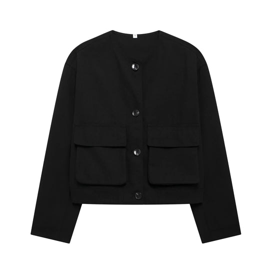 Heidi-Mode | Bomber Cropped Trend Schwarz