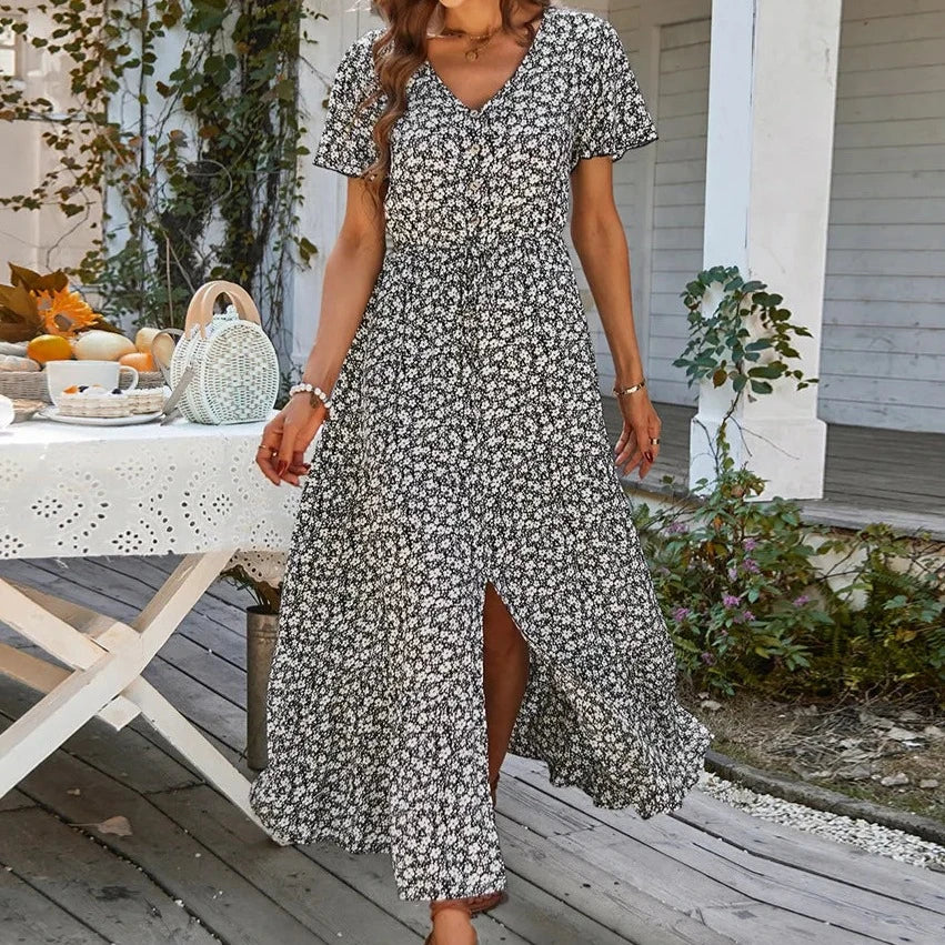 Heidi-Mode | Blühendes Lang Strandkleid