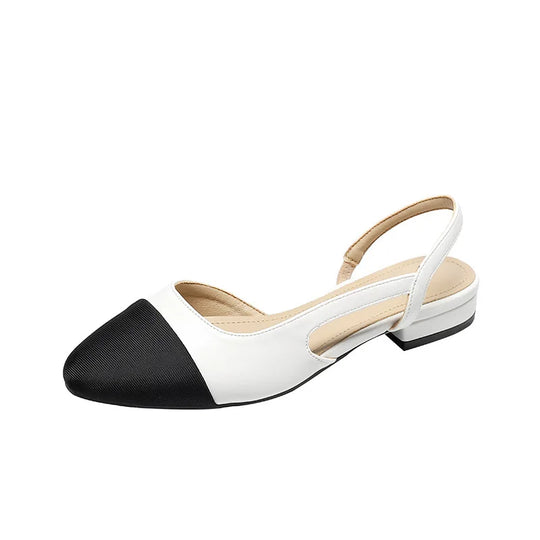 Heidi-Mode | Patchwork Leder Slingbacks Frauen Sandalen Mode Flache Ferse Frauen Schuhe Sexy Party Sandalen Kleid Hochzeit Party Schuhe