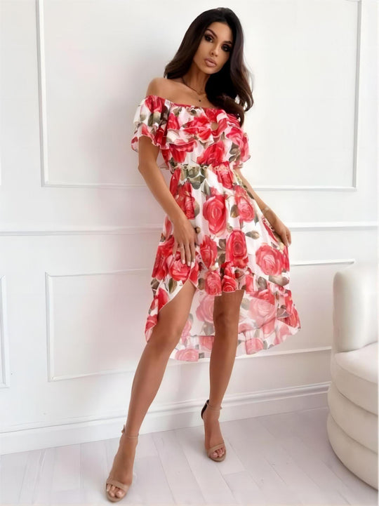 shoulder jurk met rode rozen