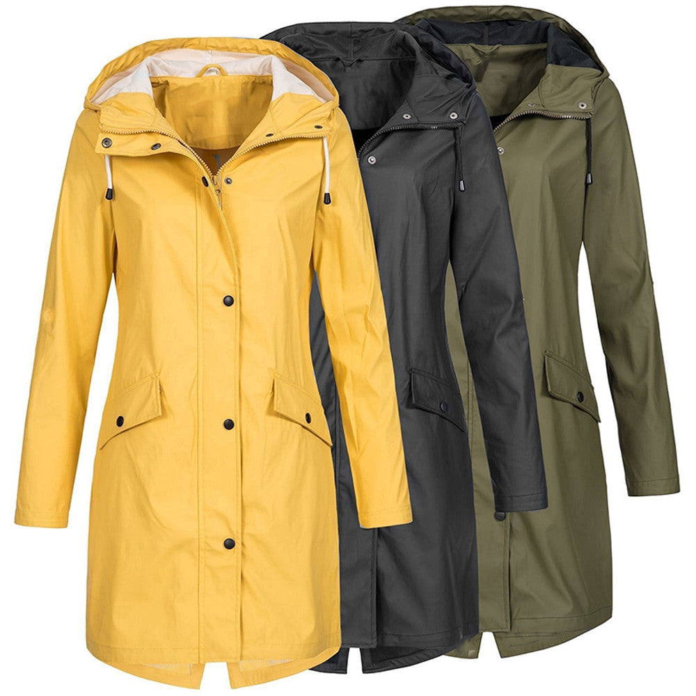 Heidi-Mode | Wasserdichte Outdoor Regenjacke mit Kapuze für Damen