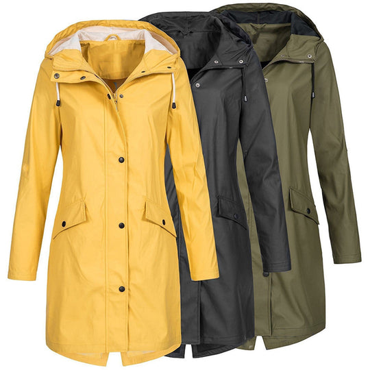Heidi-Mode | Wasserdichte Outdoor Regenjacke mit Kapuze für Damen