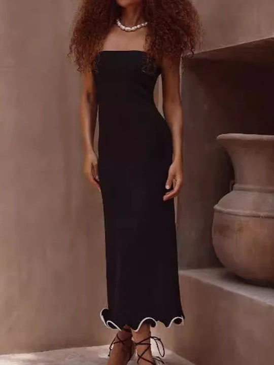 Heidi-Mode | Rüsch High Waist Strick Mini Kleid