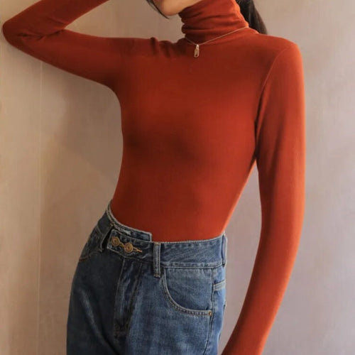 Heidi-Mode - Samt Rollkragenpullover für Frauen