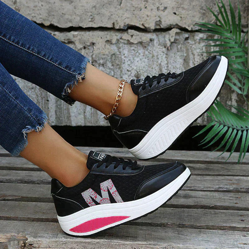 Heidi-Mode | Bequeme Keilschuhe mit Schnürsenkeln für Damen Stil und Komfort Vereint