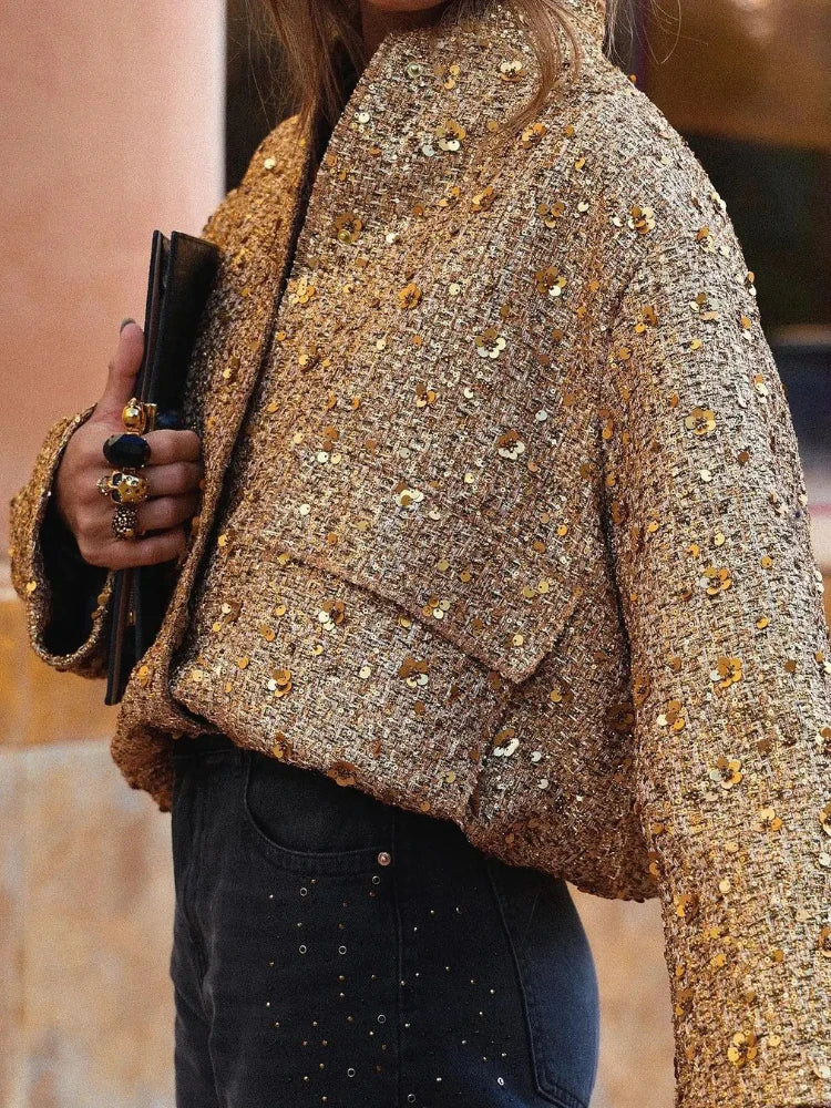 Heidi-Mode | Pailettenbomberjacke