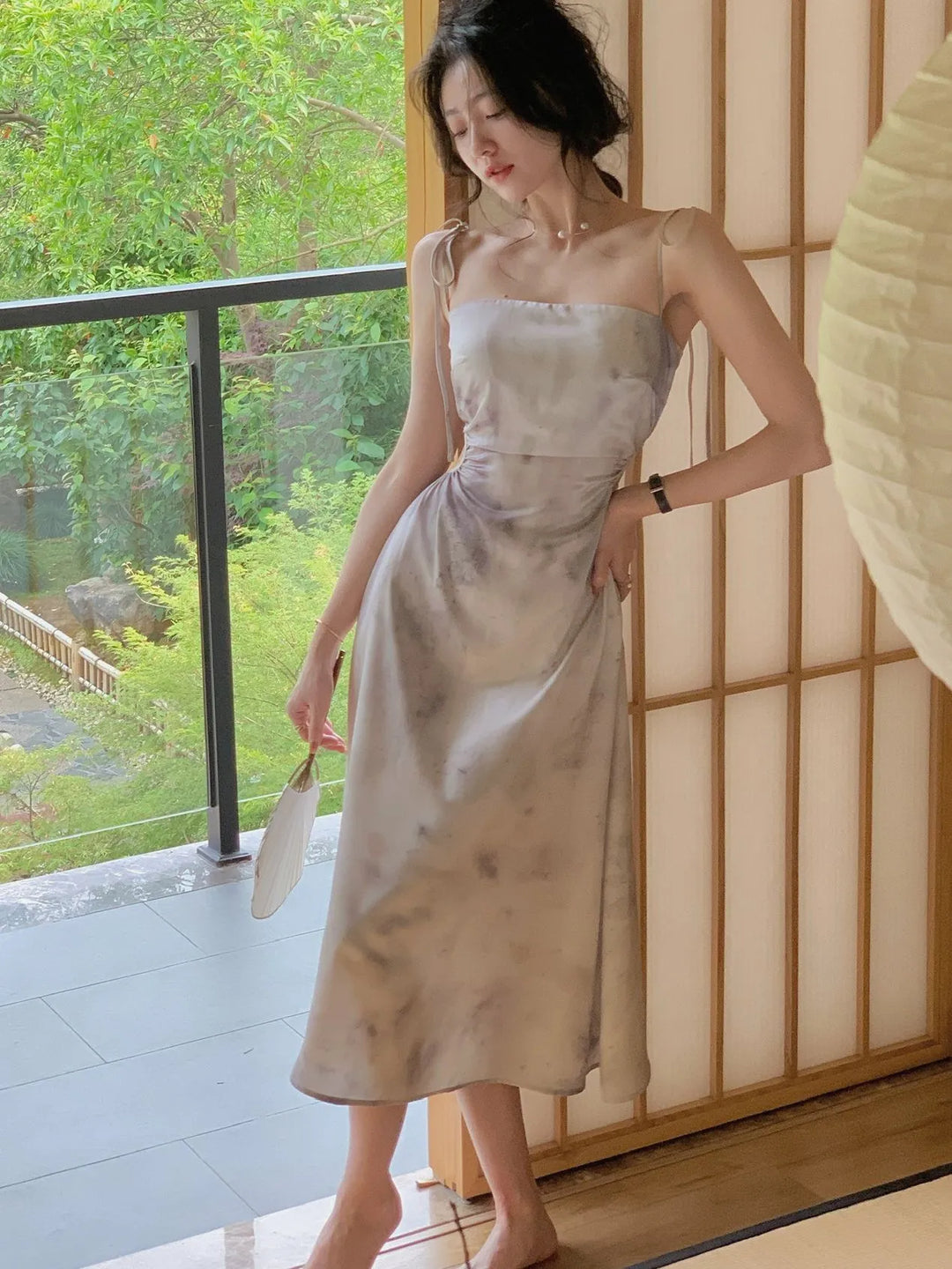 Heidi-Mode | Mittlere Länge Kleider Satin für Frauen