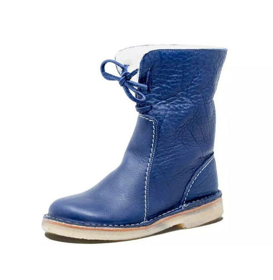 Heidi-Mode | Wasserdichte Lederstiefel mit warmem Wollfutter