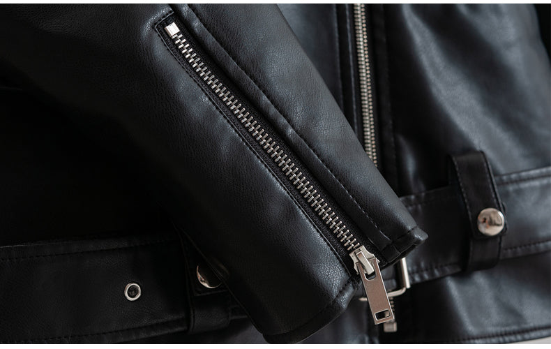 Heidi-Mode | PU-Leder Lange Moto Jacken mit Gürtel