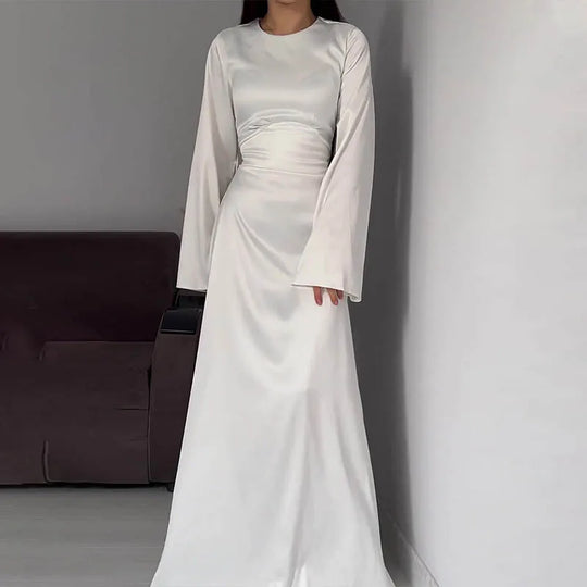 Rundhals Damen Kleid