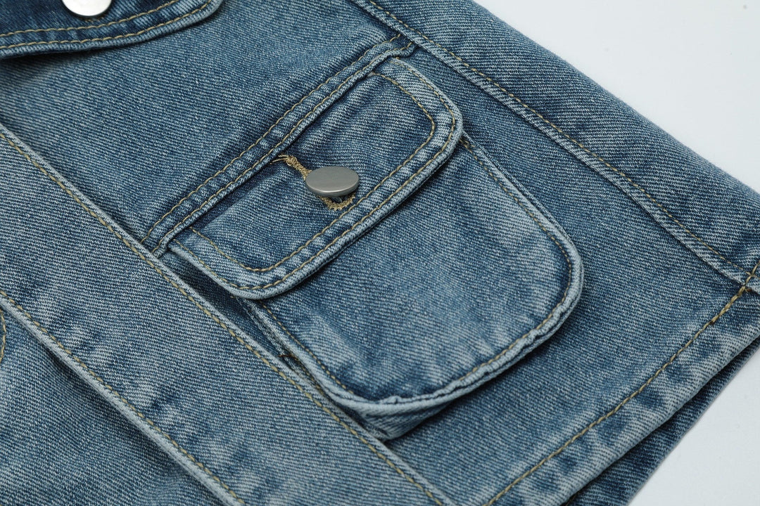 denim rok met meerdere zakken