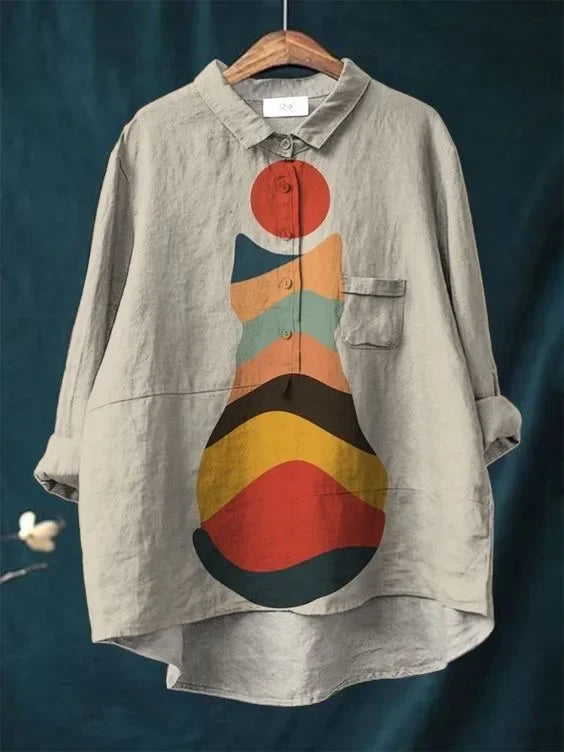 Heidi-Mode | Katzenkunst Auf Weißem T-Shirt