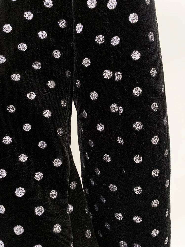 Heidi-Mode | Schimmernde Punktpünktchenmode Samt Blazer