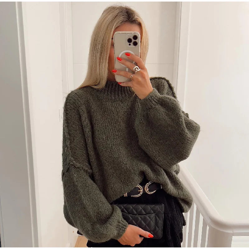Heidi-Mode - Flauschiger Oversize Strickpullover
