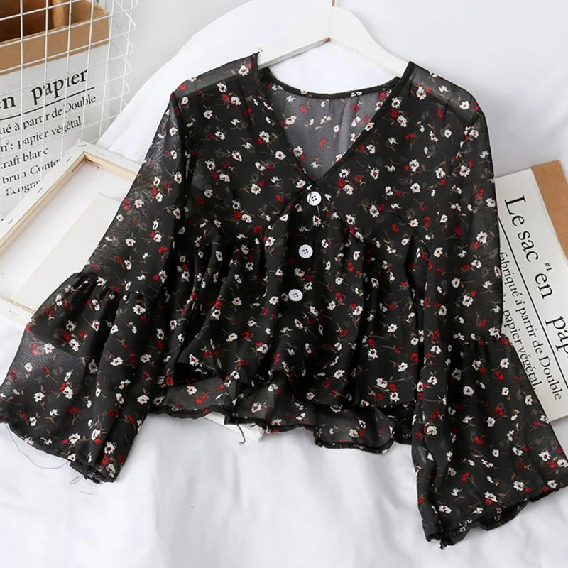 Heidi-Mode | Chloé Jahrgang Chiffon Lockere Bluse