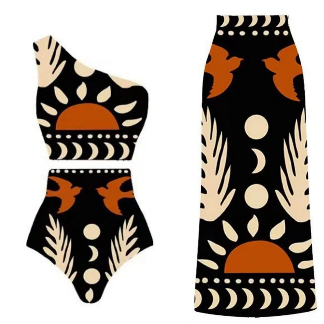 Heidi-Mode | Europa und Usa Neue Badeshorts Retro Gedruckte Mesh Hosen Bikini Konservative Damen Badeanzug