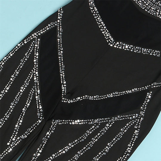 Heidi-Mode | Diamanten Netz Rückenfreies Schlaghose Overall