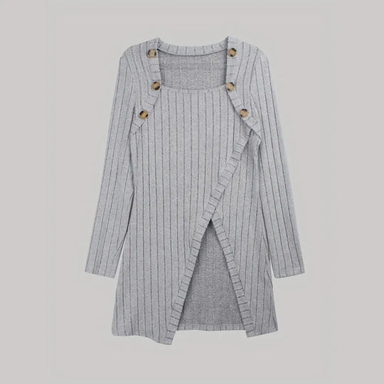 Asymmetrischer gerippter Cardigan