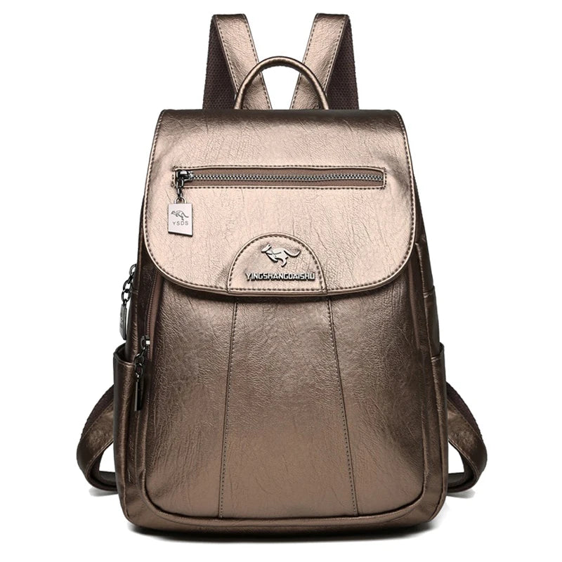 Heidi-Mode | Diebstahlsicherer Lederrucksack mit Großem Fassungsvermögen für Damen