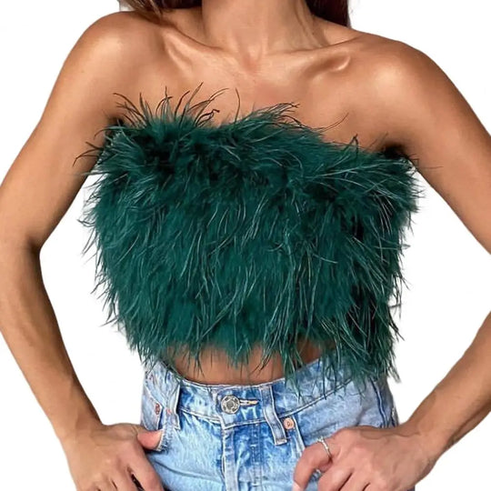 Heidi-Mode | Party Crop Top Verdeckter Reißverschluss Leichtgewichtig Bauchnabel Ausgestellt Ohne Ärmel Off Shoulder Damen Camisole Frauen Tube Top Guter Look