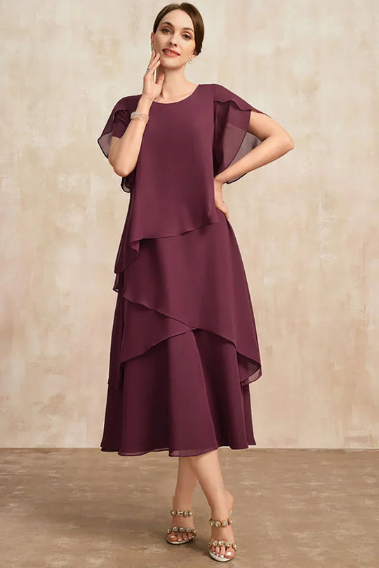 Heidi-Mode | Plus Size Gestuftes Midi Kleid