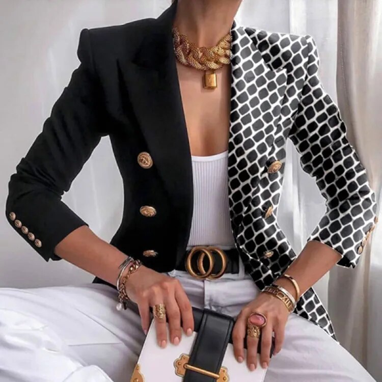 Heidi-Mode | Blazer Gedruckt In Der Taille