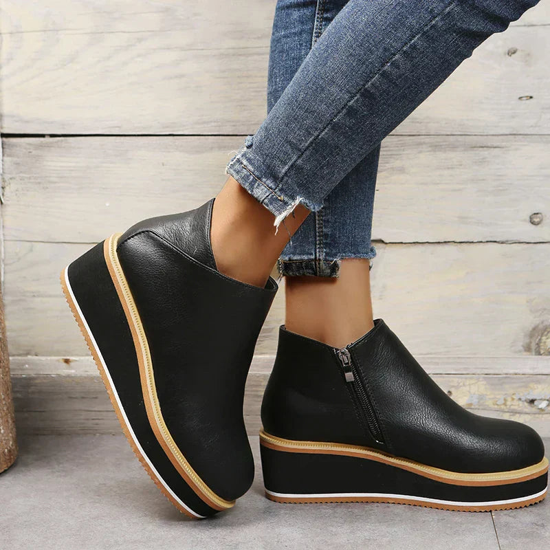 Heidi Ankle Boots mit Reißverschluss und Plateau