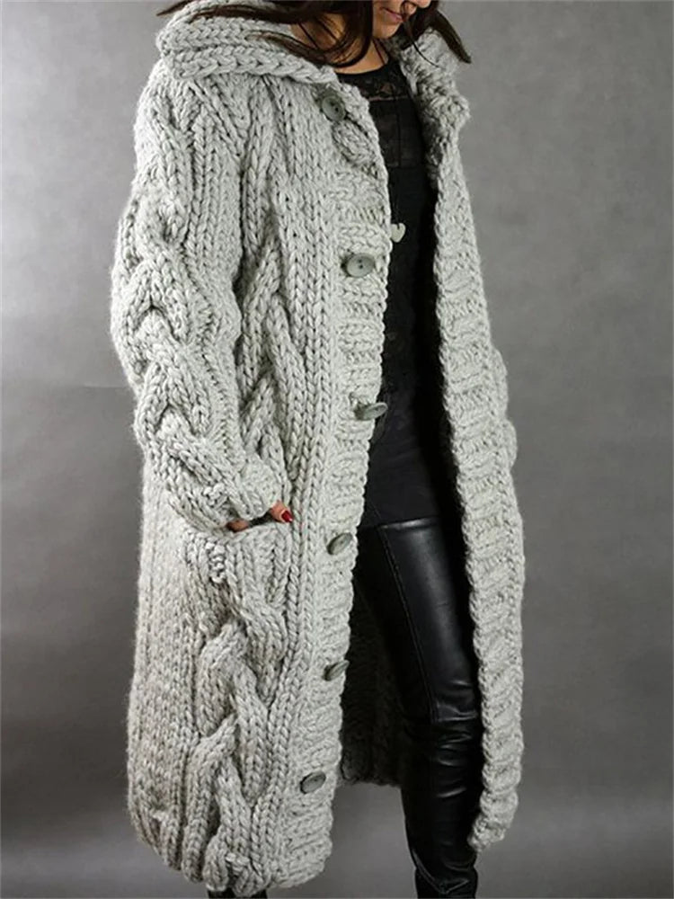 Heidi-Mode | Gemütliche Strickjacke mit Kapuze für Damen