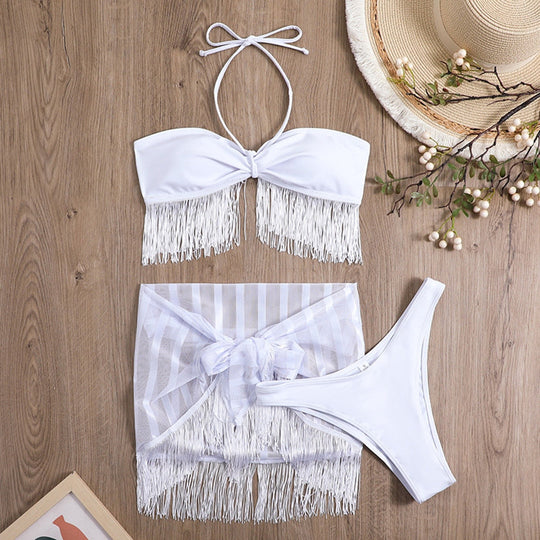 Heidi-Mode | Sarong Fransen Tassel Bikini Satzs & Minirock