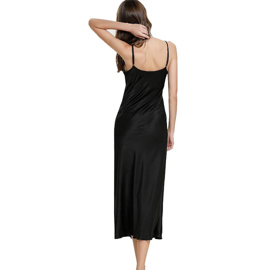 Heidi-Mode | Langes Satin Nachthemd Damen