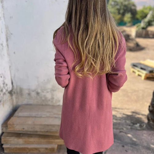 Heidi-Mode | Einfarbiger Mid Length Cardigan Mantel