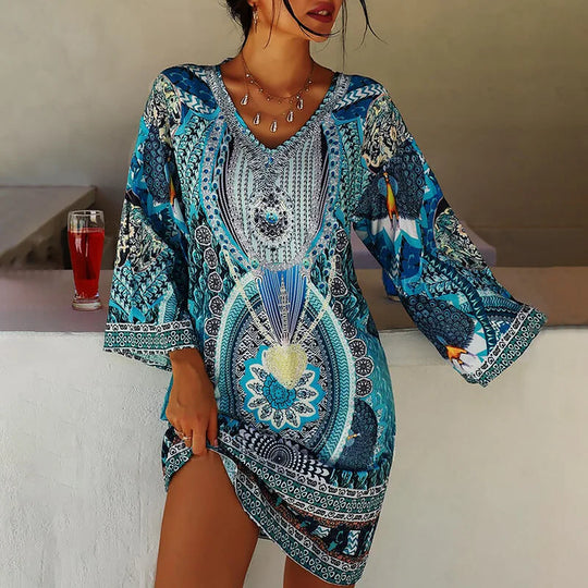 boho Kleid mit V-Ausschnitt für Damen | Tania